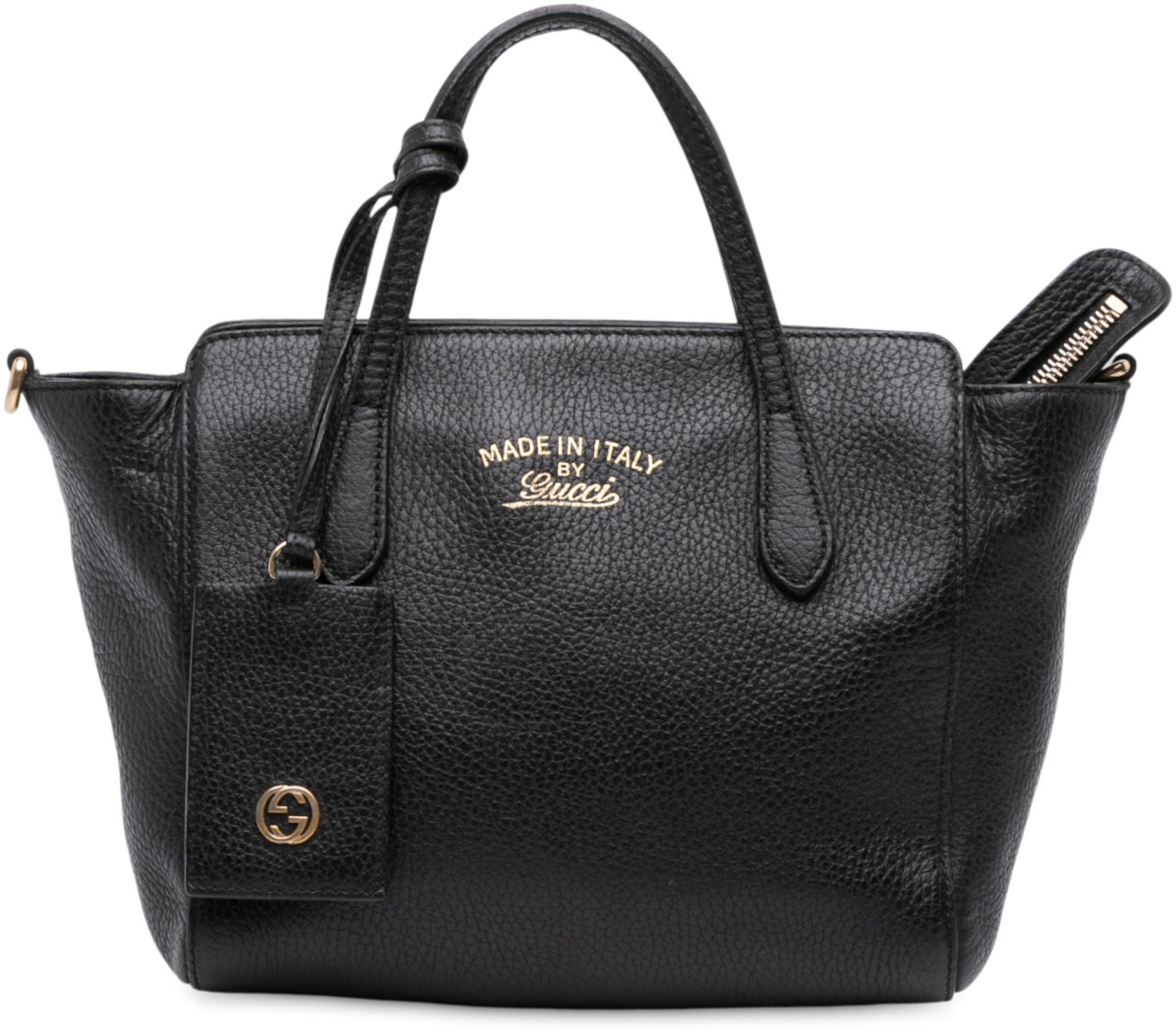 Gucci Mini Leather Swing Satchel Zwart