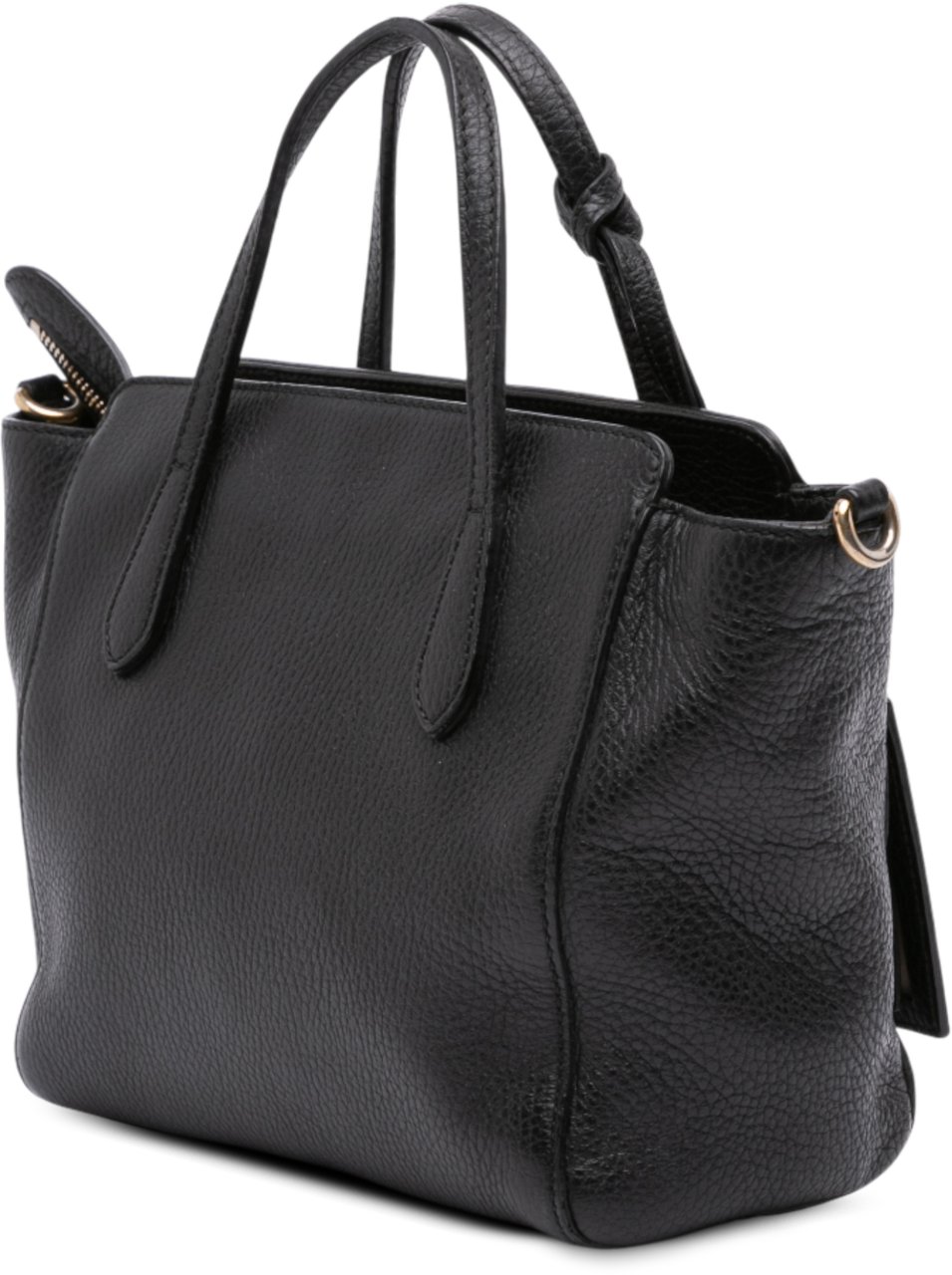 Gucci Mini Leather Swing Satchel Zwart