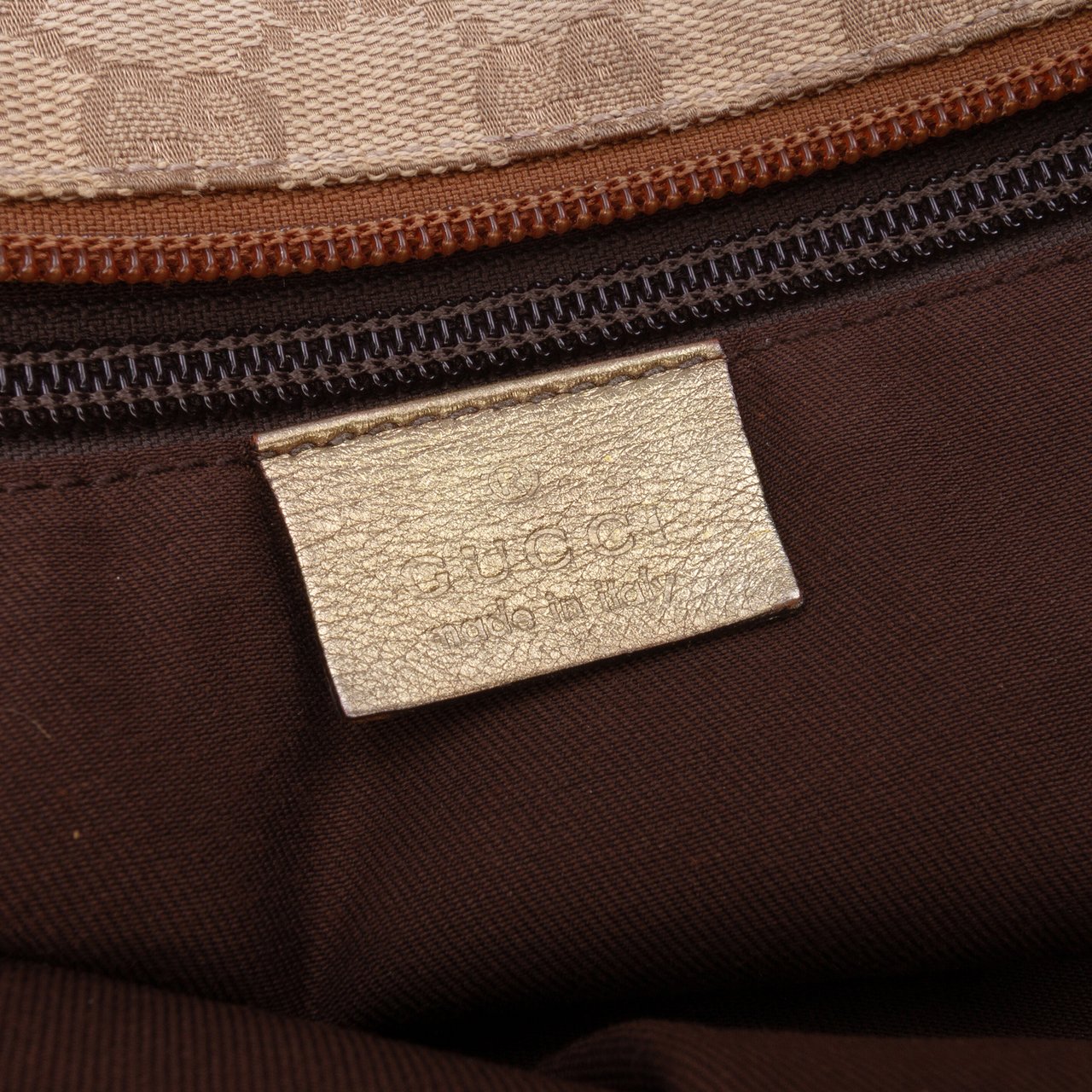 Gucci GG Canvas Web Tote Bruin
