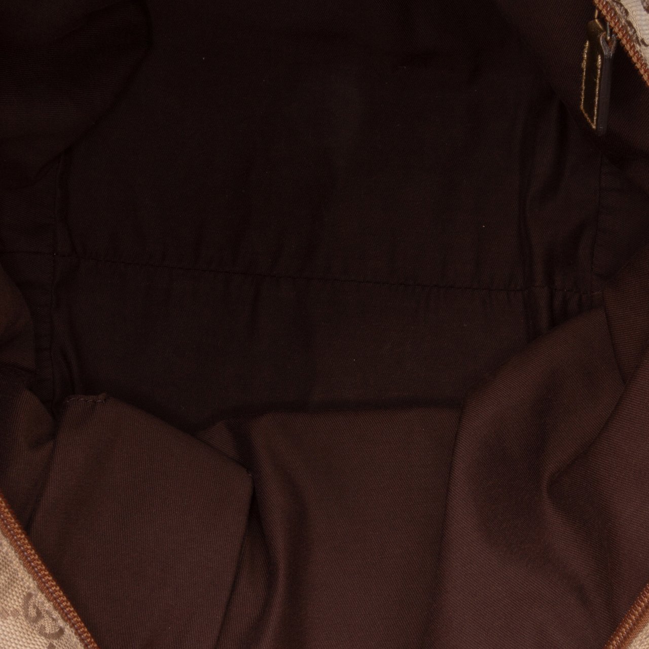 Gucci GG Canvas Web Tote Bruin