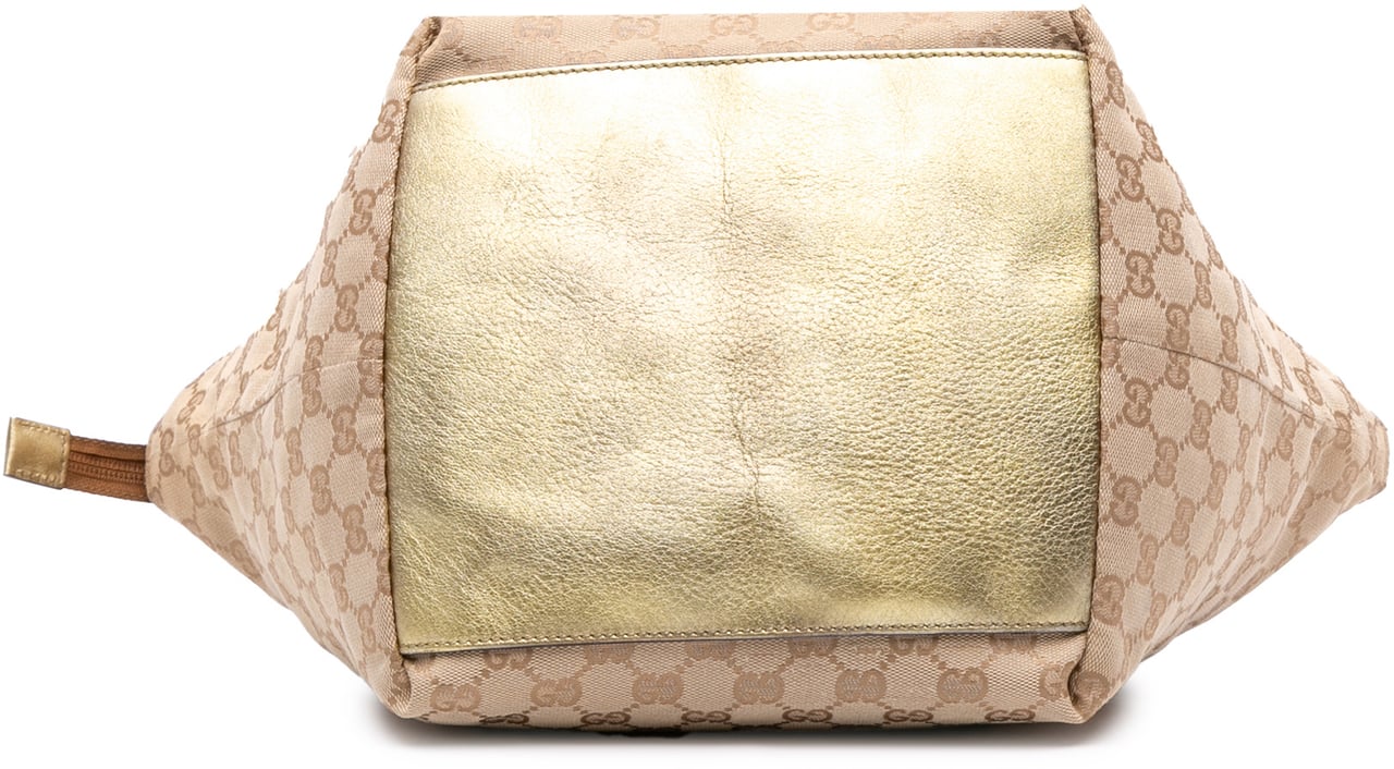 Gucci GG Canvas Web Tote Bruin
