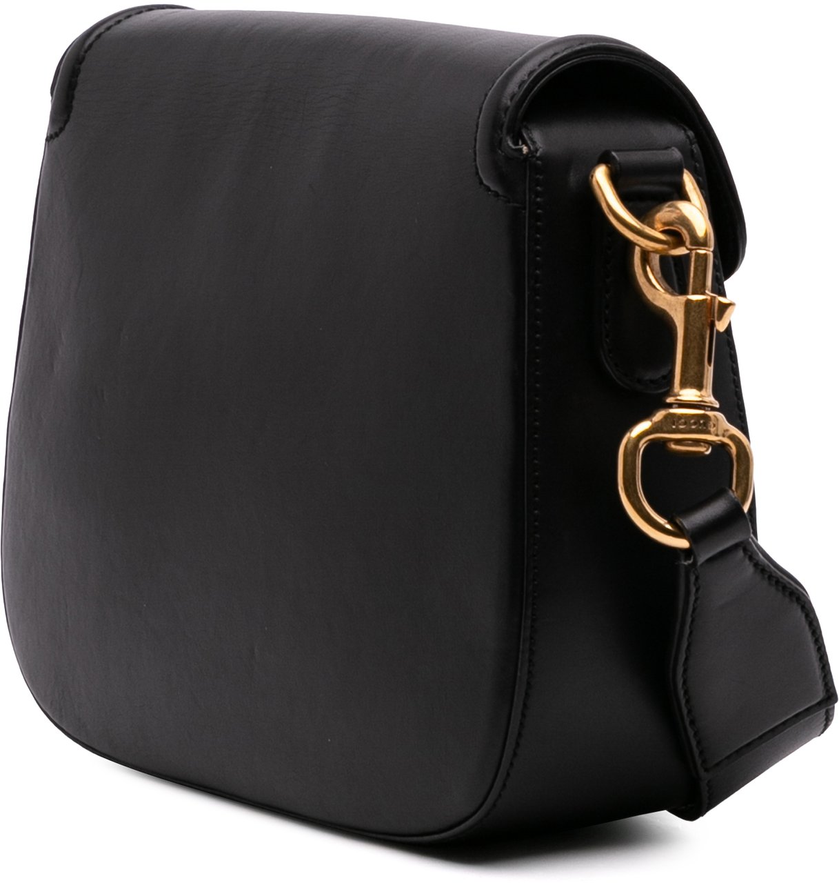 Gucci Medium Leather Lady Web Crossbody Zwart