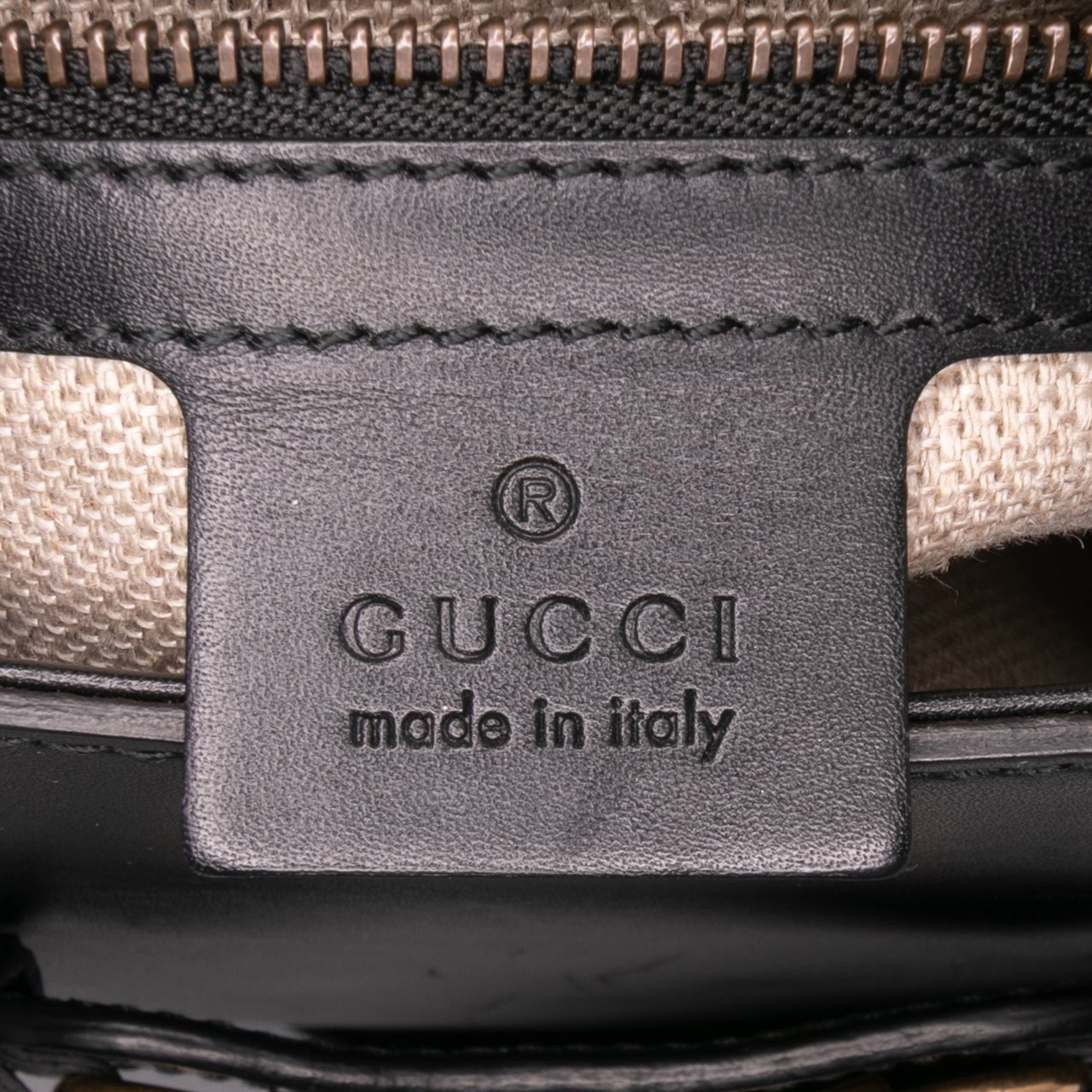 Gucci Medium Leather Lady Web Crossbody Zwart