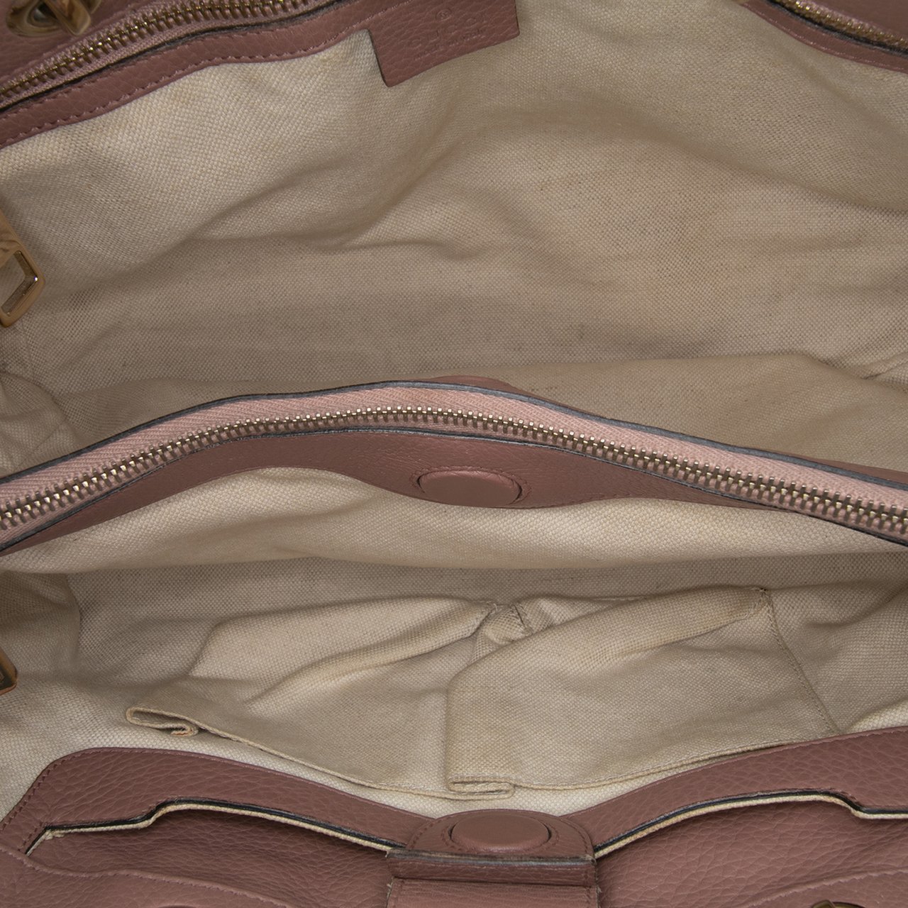 Gucci Medium Calfskin Bamboo Shopper Satchel Bruin