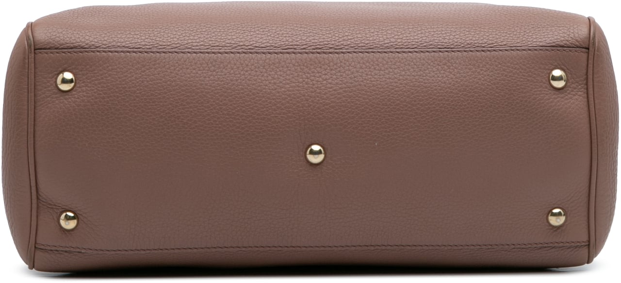Gucci Medium Calfskin Bamboo Shopper Satchel Bruin