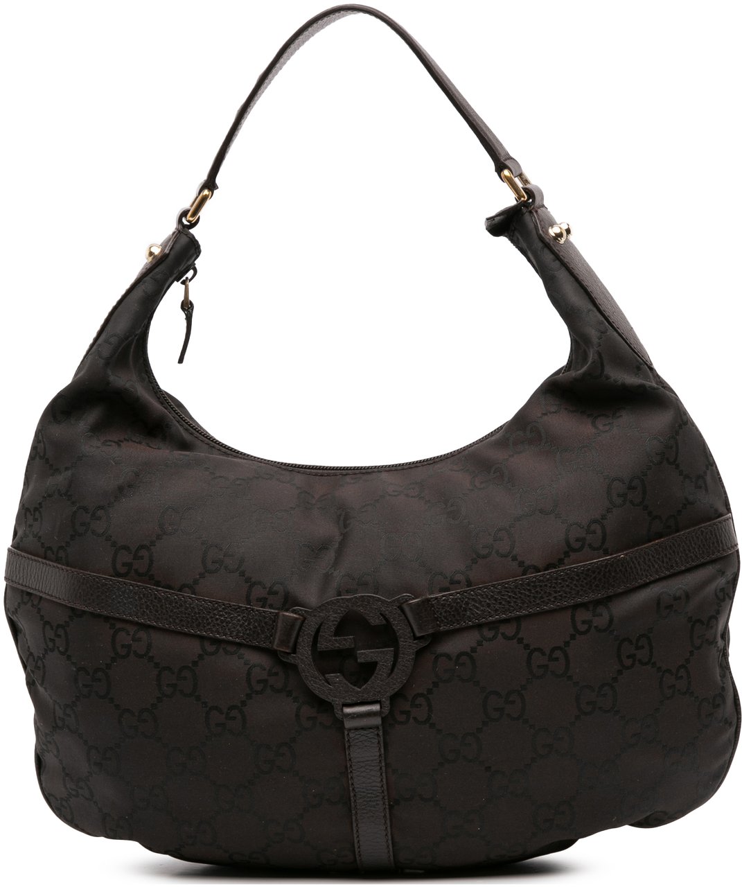 Gucci GG Nylon Reins Hobo Bag Bruin