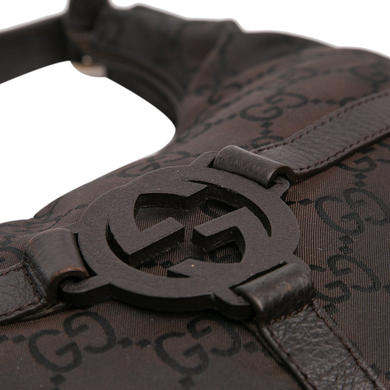 Gucci GG Nylon Reins Hobo Bag Bruin
