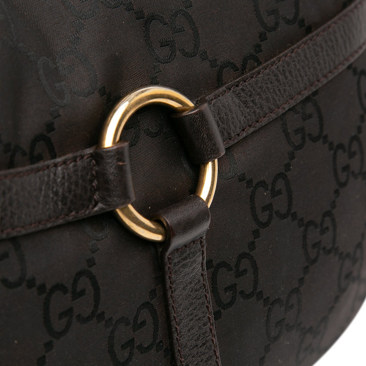 Gucci GG Nylon Reins Hobo Bag Bruin