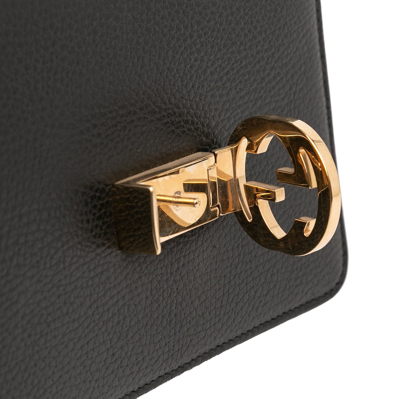 Gucci Small Dollar Calfskin Interlocking G Crossbody Zwart