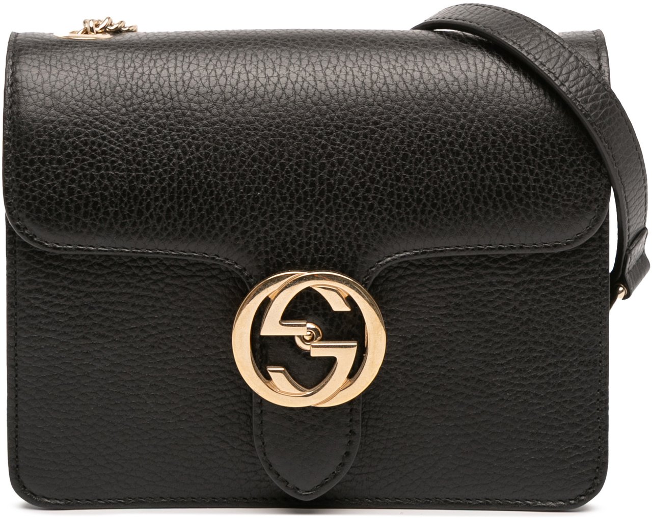 Gucci Small Dollar Calfskin Interlocking G Crossbody Zwart