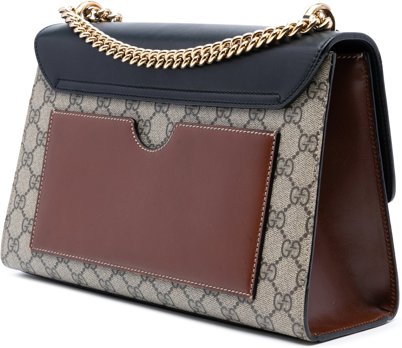 Gucci Medium GG Supreme Padlock Shoulder Bag Bruin