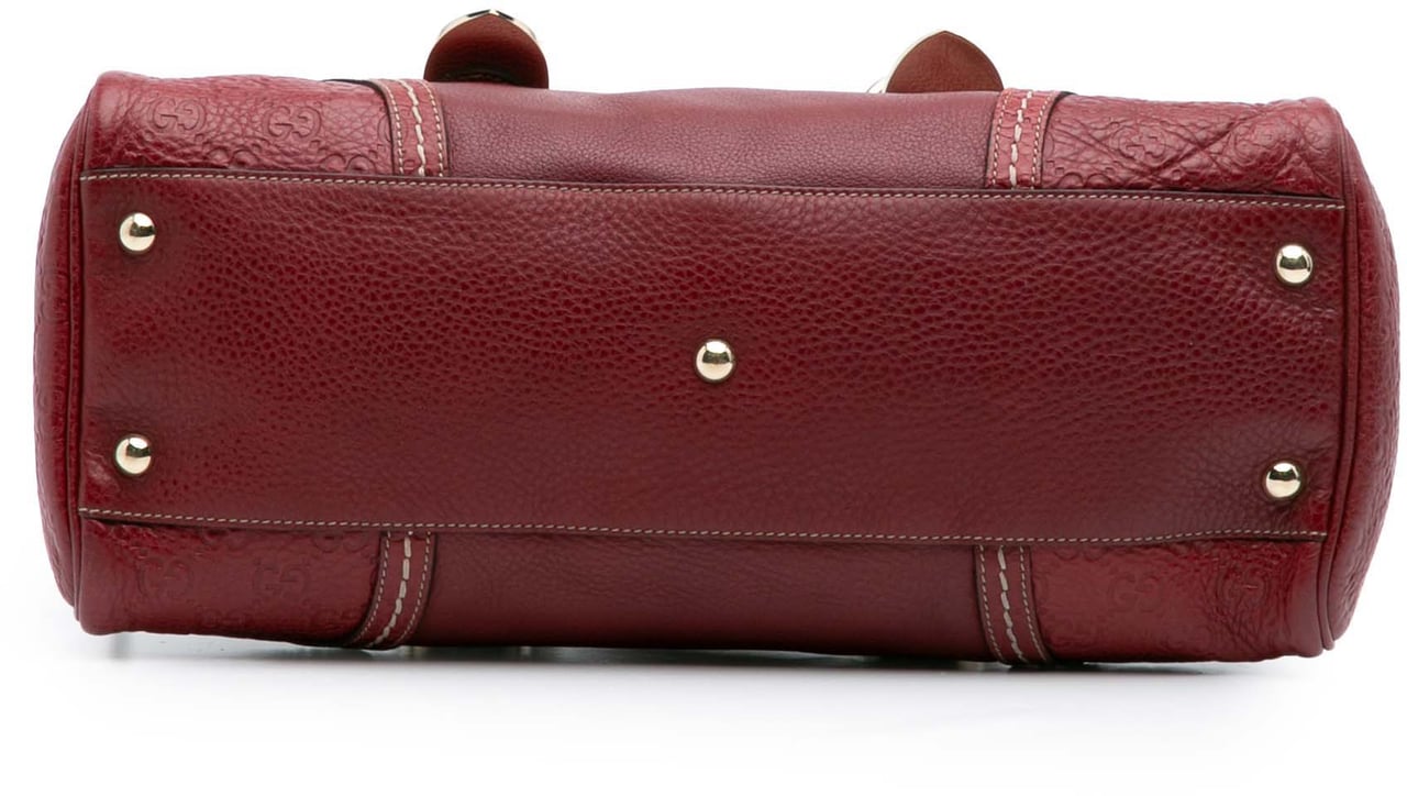Gucci Guccissima Trimmed Leather Signoria Handbag Rood