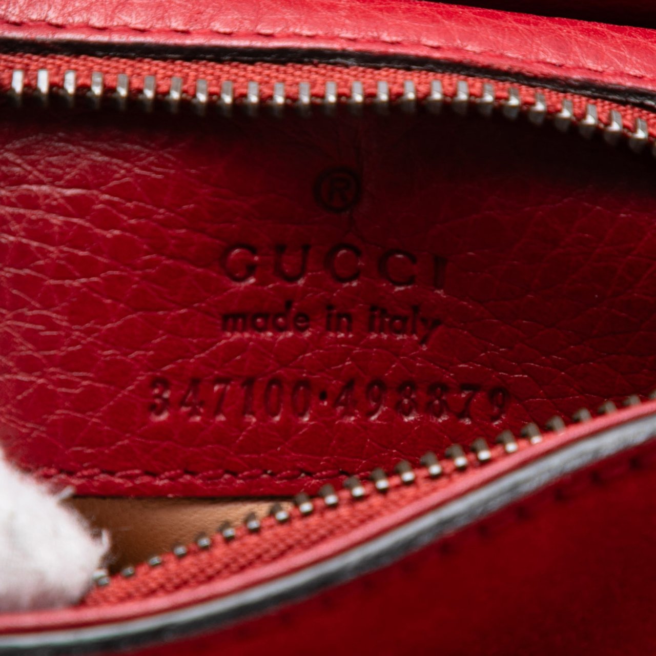 Gucci Small Suede Bamboo Nouveau Fringe Crossbody Rood
