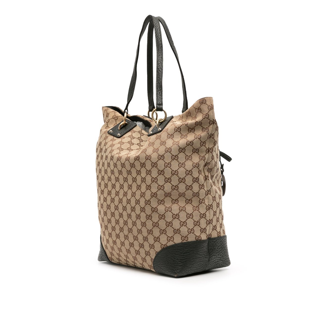 Gucci Large GG Canvas GG Charm Tote Bruin