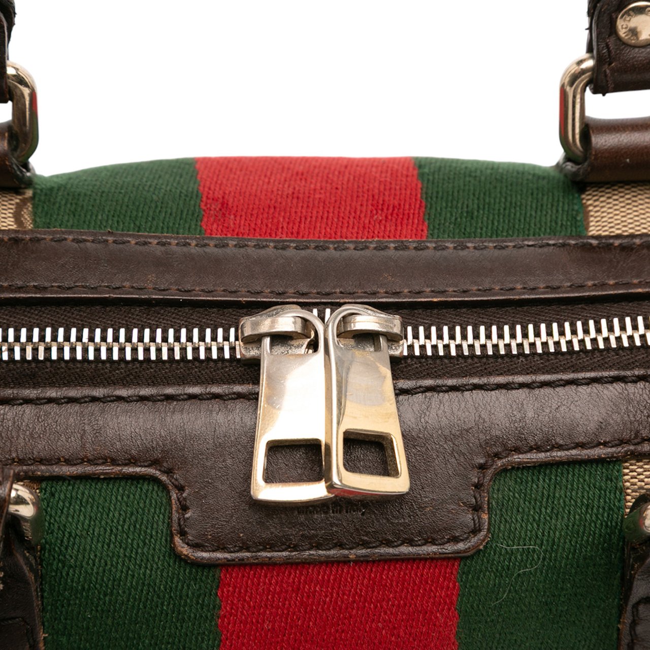 Gucci GG Canvas Web Satchel Bruin