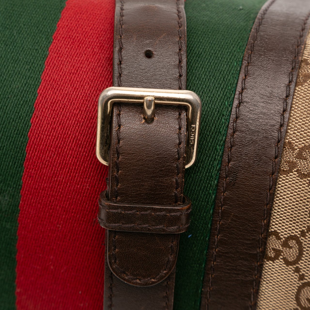 Gucci GG Canvas Web Satchel Bruin