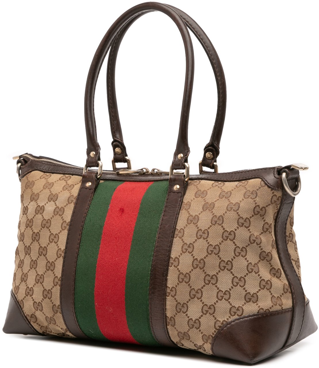 Gucci GG Canvas Web Satchel Bruin