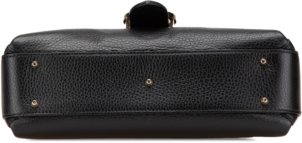 Gucci Small Dollar Calf Interlocking G Satchel Zwart