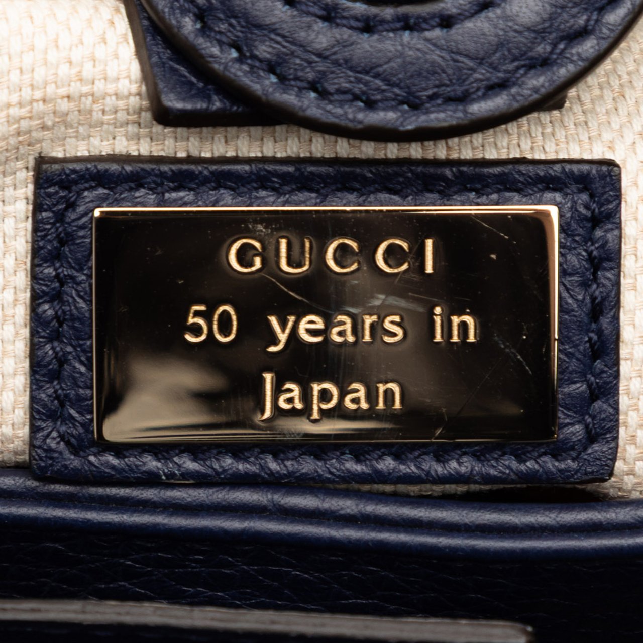 Gucci Small Canvas Flora Bamboo Shopper Satchel Blauw