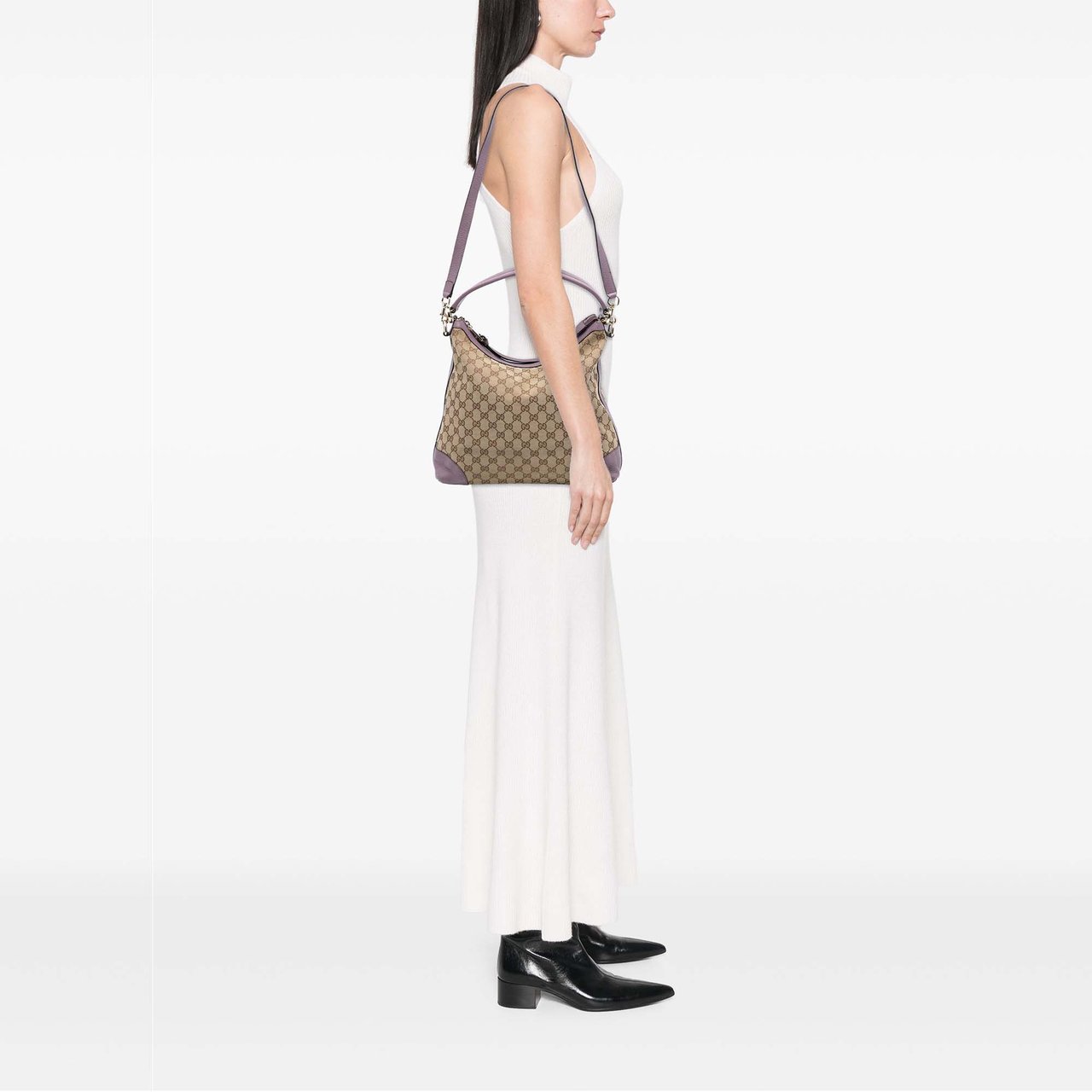 Gucci Small GG Canvas Miss GG Hobo Bruin