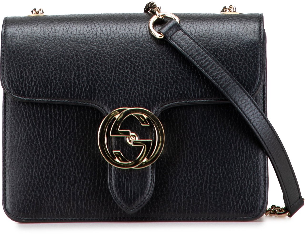 Gucci Small Dollar Calfskin Interlocking G Crossbody Zwart