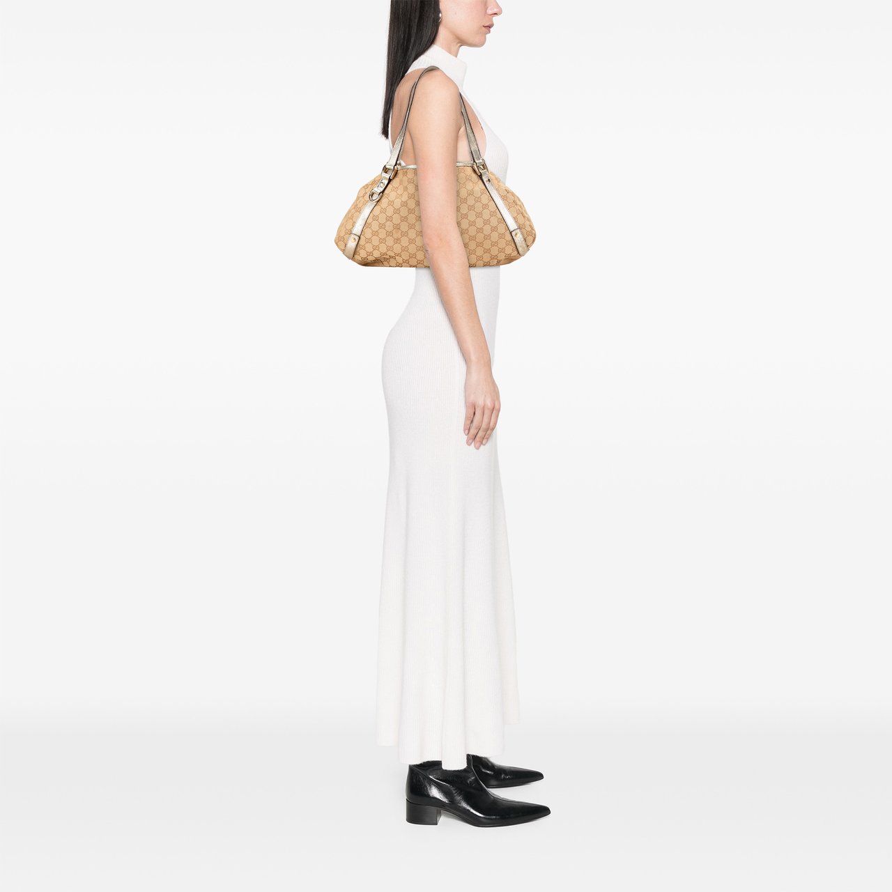 Gucci GG Canvas Abbey D Ring Tote Bruin