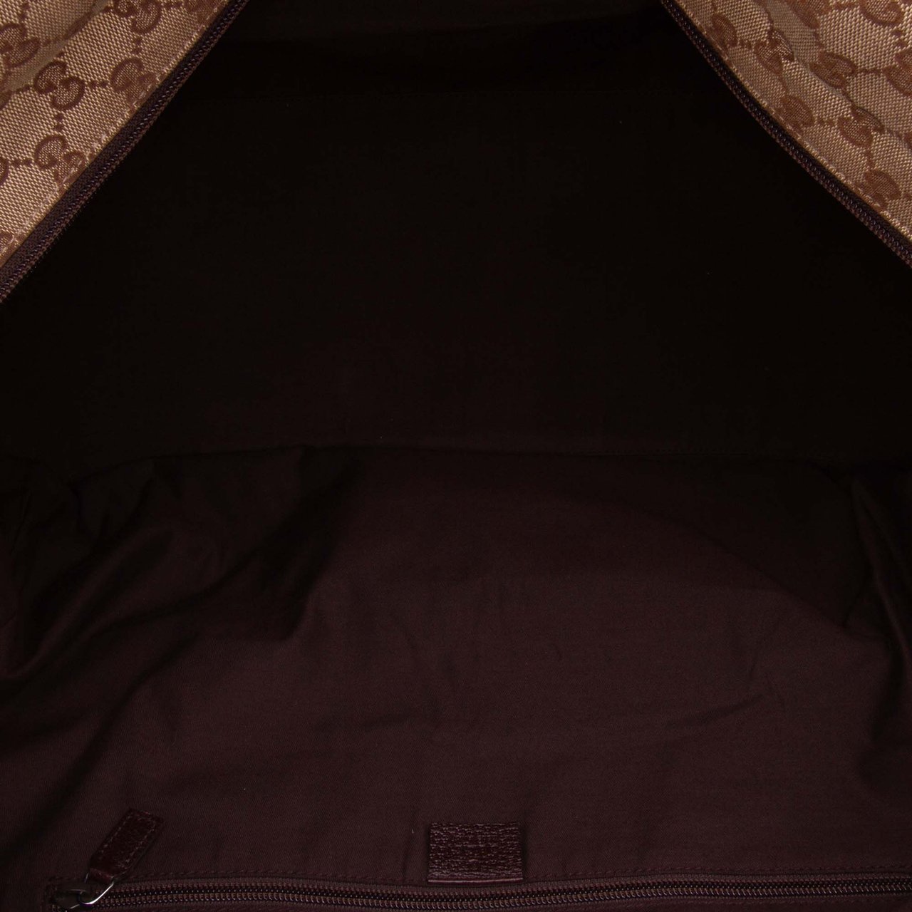Gucci GG Canvas Web Travel Bag Bruin