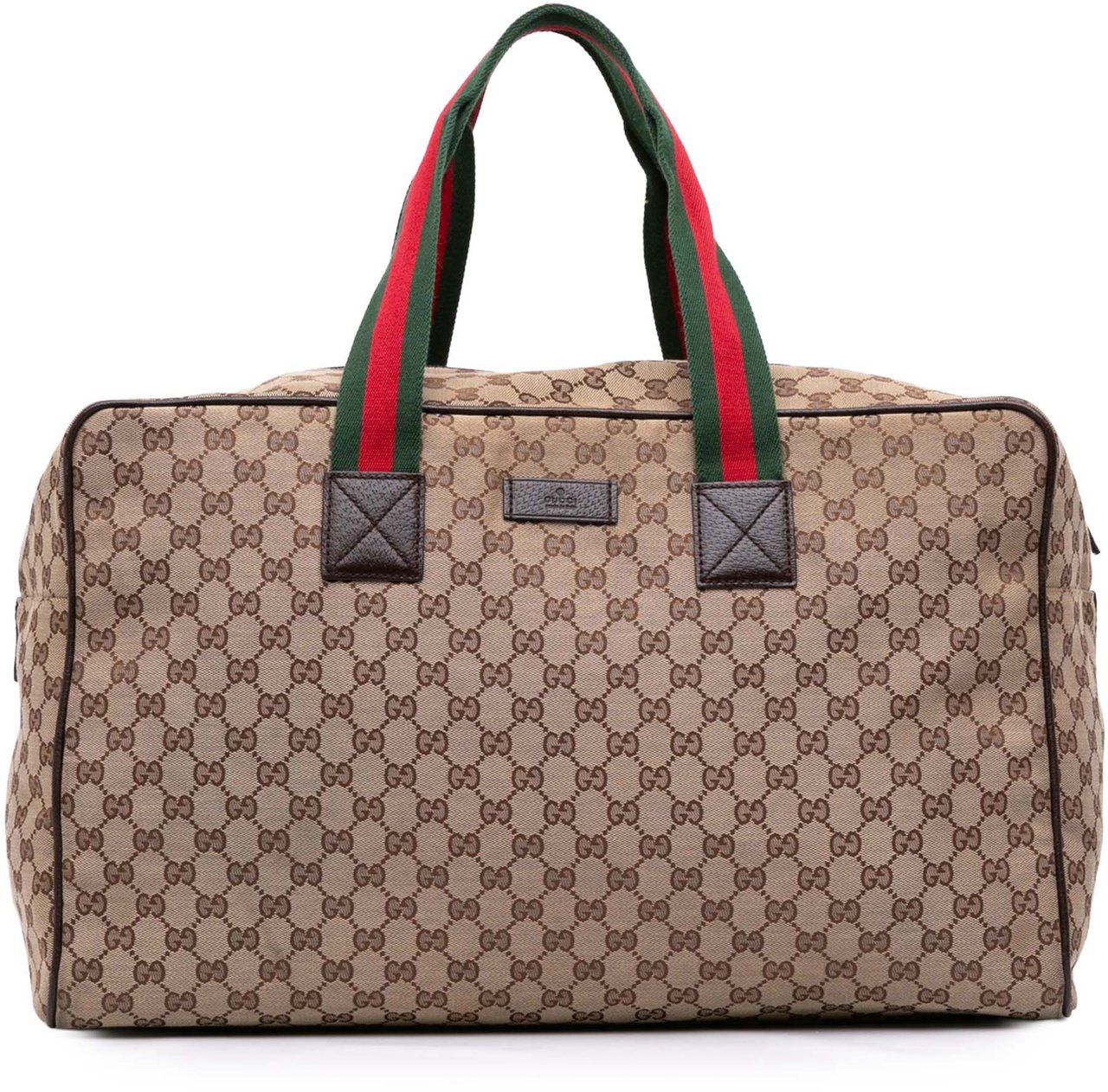 Gucci GG Canvas Web Travel Bag Bruin