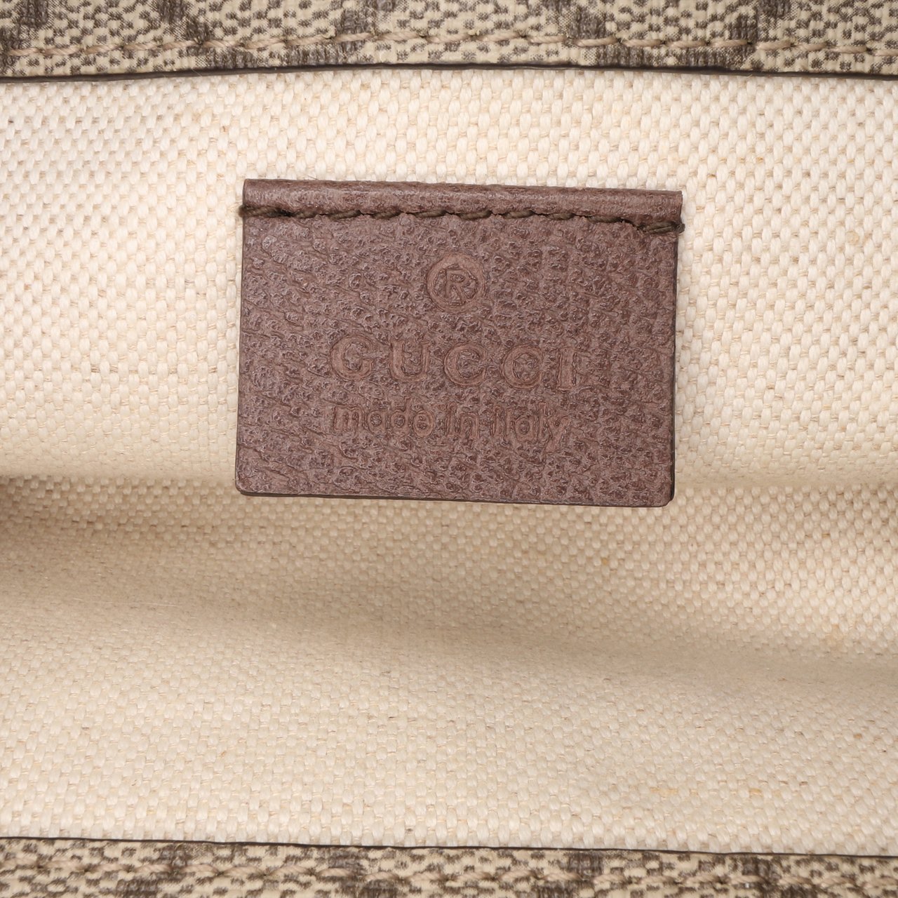 Gucci Small GG Supreme Web Neo Vintage Double Flap Messenger Bag Bruin