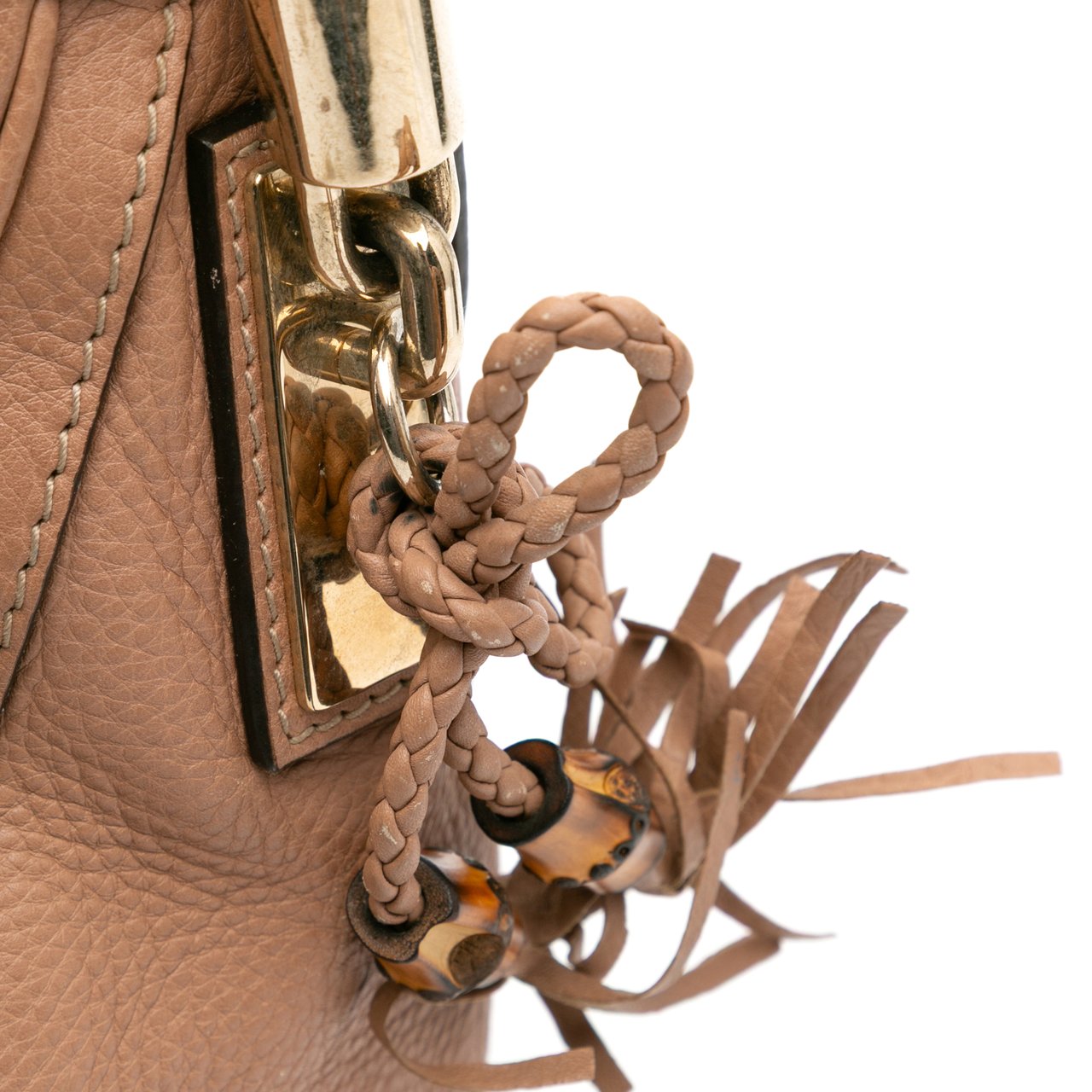 Gucci Medium Pebbled Calfskin Bella Shoulder Bag Bruin