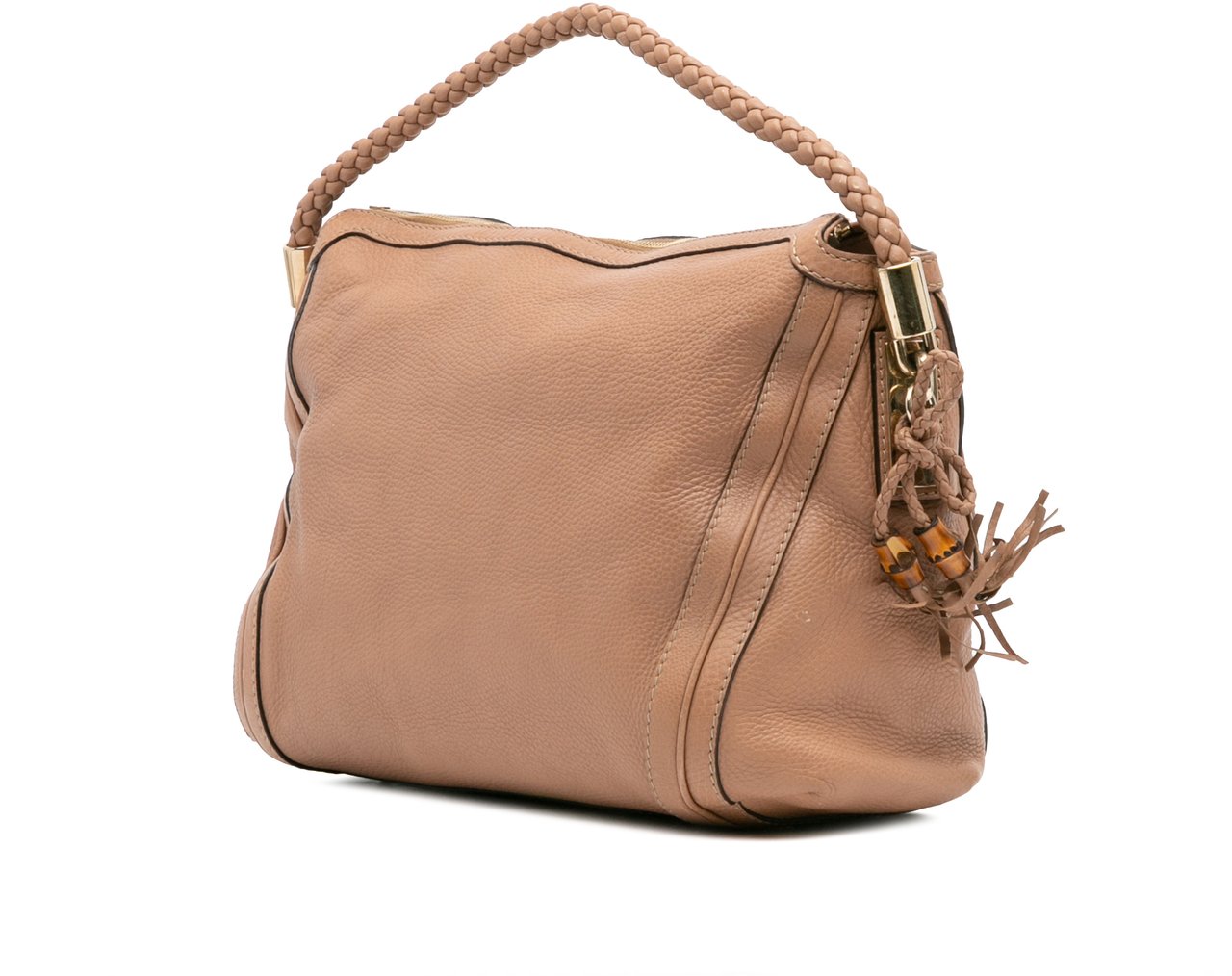Gucci Medium Pebbled Calfskin Bella Shoulder Bag Bruin