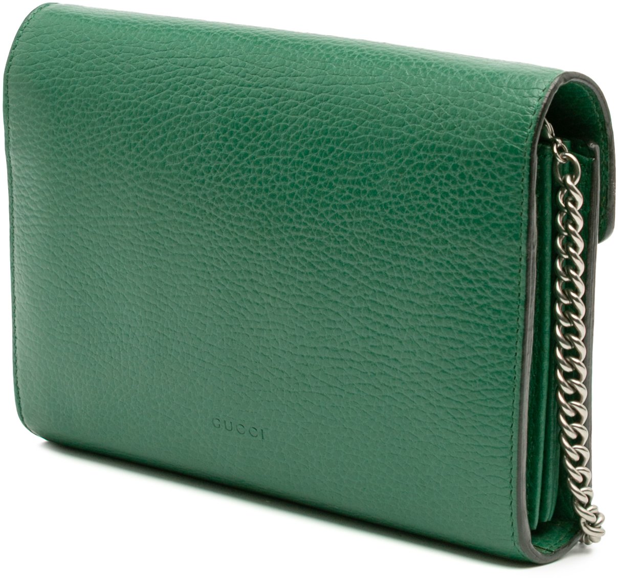 Gucci Mini Leather Dionysus Wallet on Chain Groen
