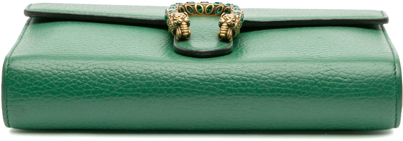 Gucci Mini Leather Dionysus Wallet on Chain Groen