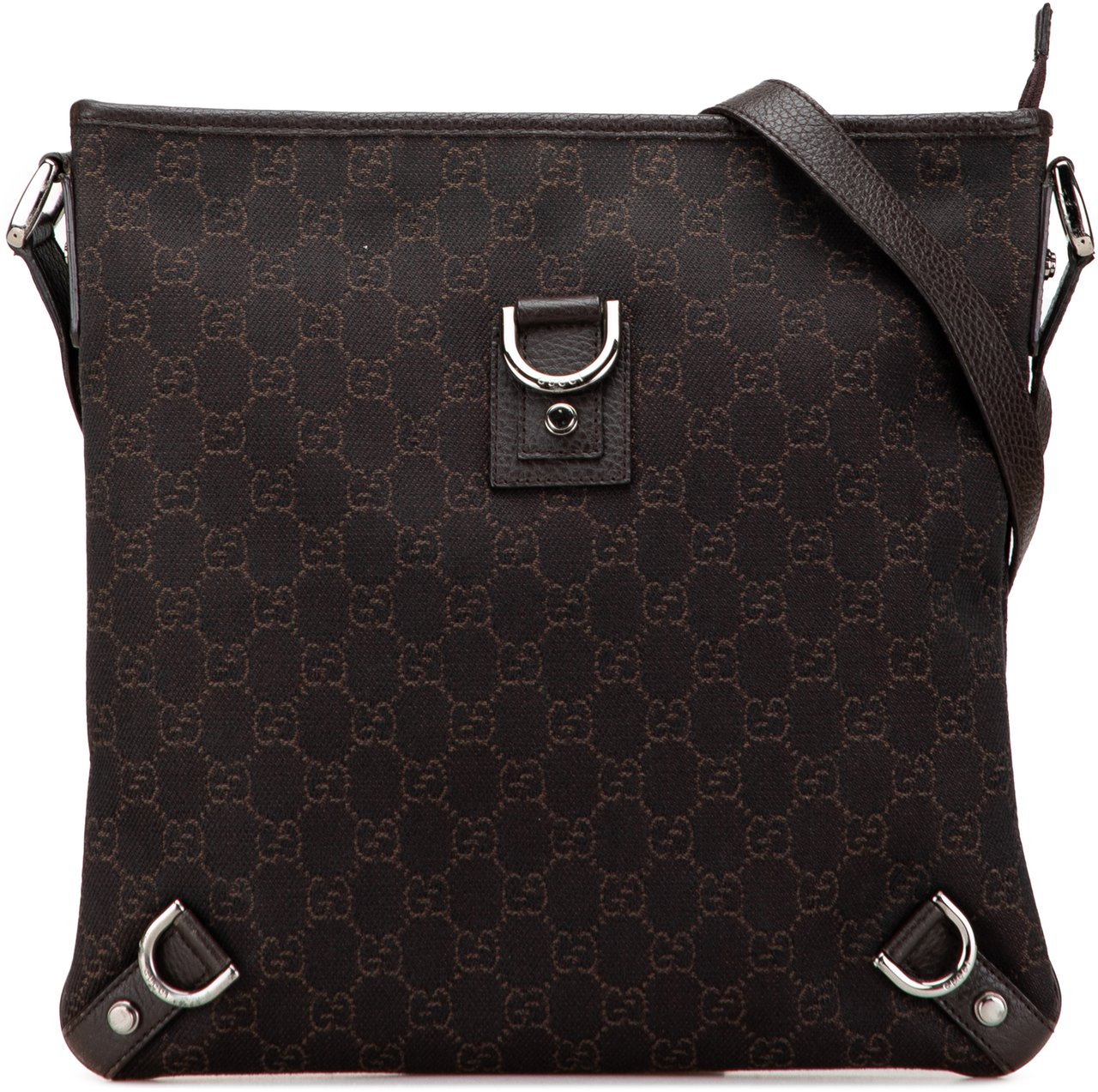 Gucci GG Denim Abbey D Ring Crossbody Bruin