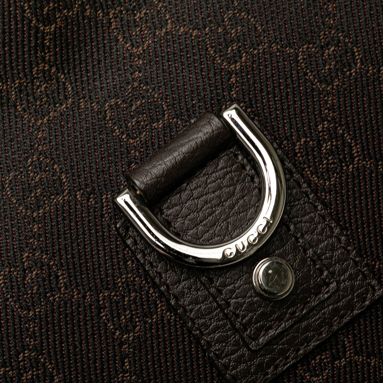Gucci GG Denim Abbey D Ring Crossbody Bruin