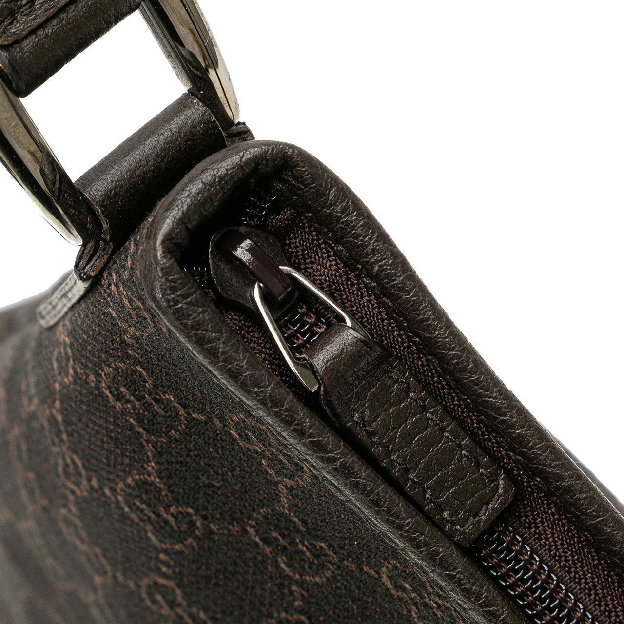 Gucci GG Denim Abbey D Ring Crossbody Bruin