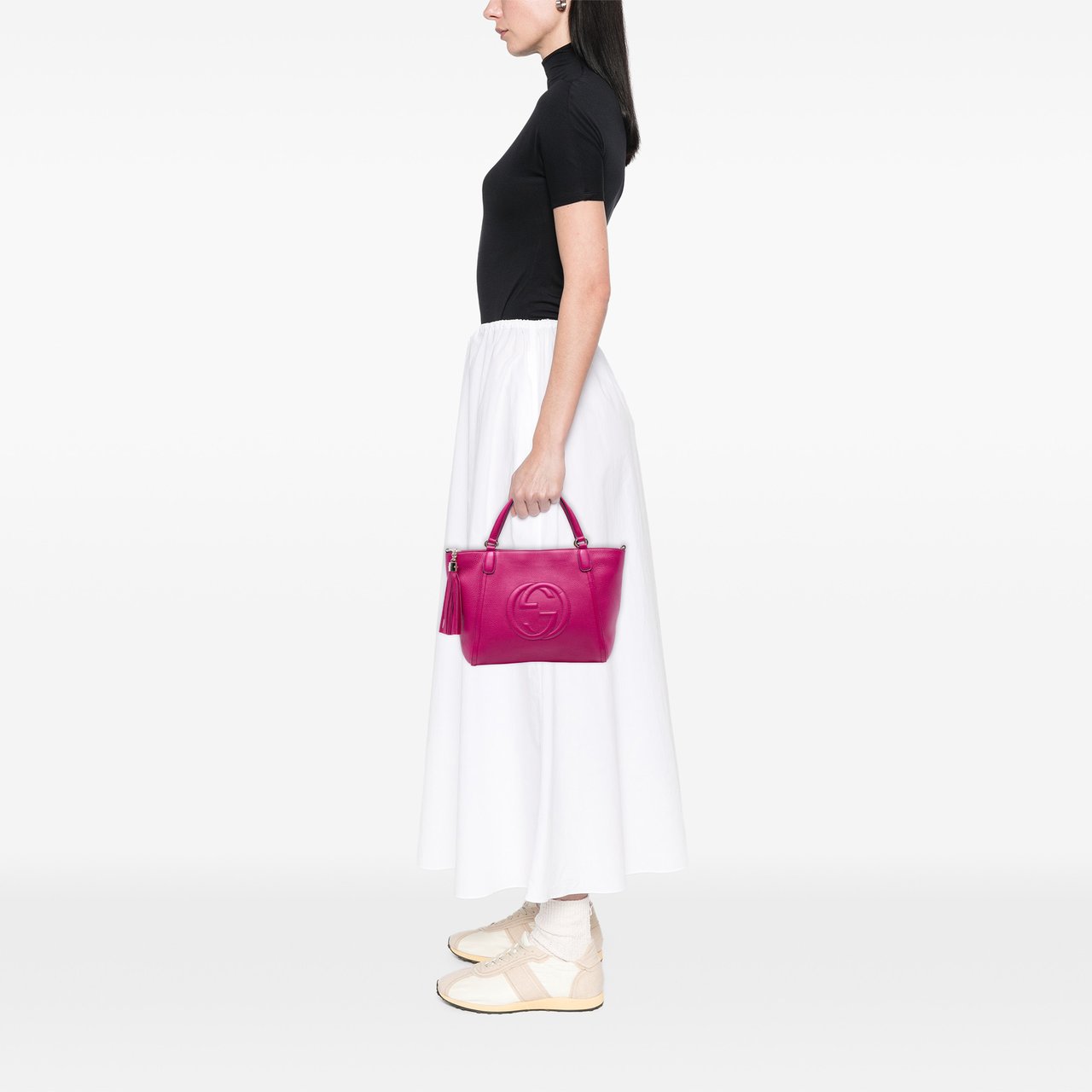 Gucci Small Leather Soho Cellarius Satchel Roze