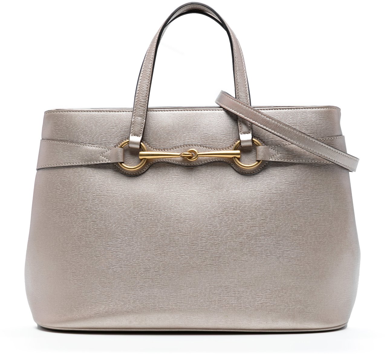 Gucci Leather Bright Bit Satchel Goud