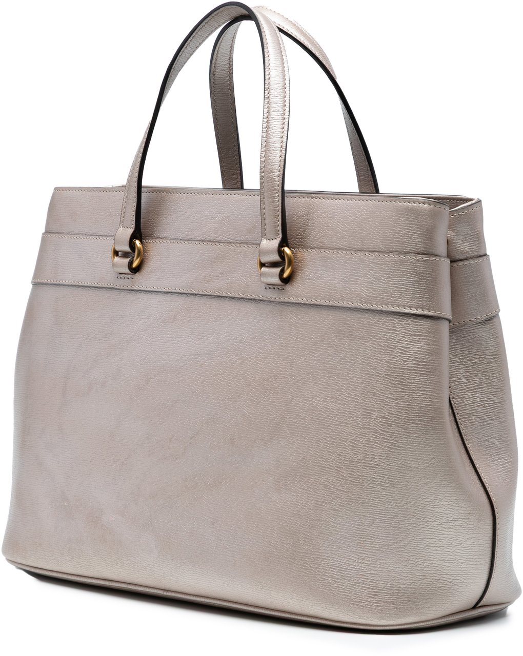 Gucci Leather Bright Bit Satchel Goud