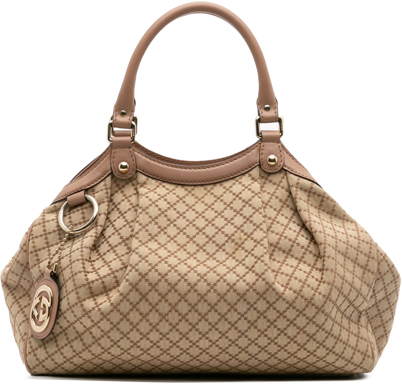 Gucci Medium Diamante Canvas Sukey Tote Bruin