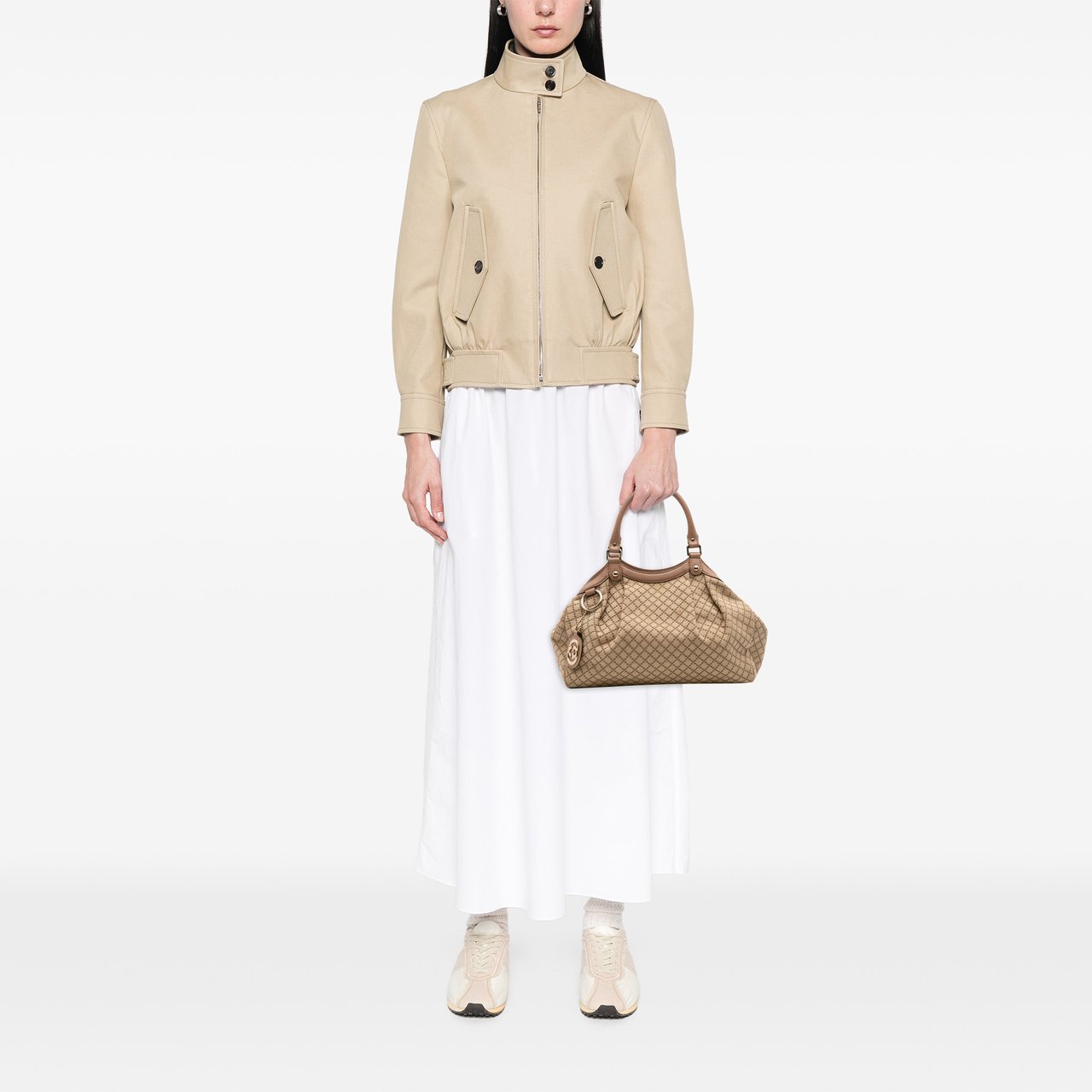Gucci Medium Diamante Canvas Sukey Tote Bruin
