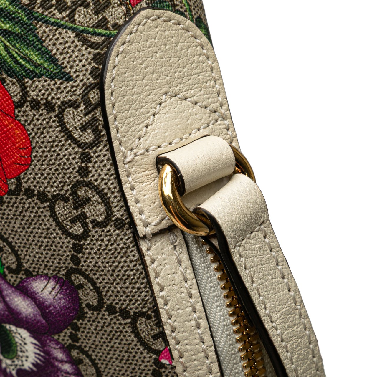 Gucci Small GG Supreme Flora Ophidia Dome Crossbody Bruin