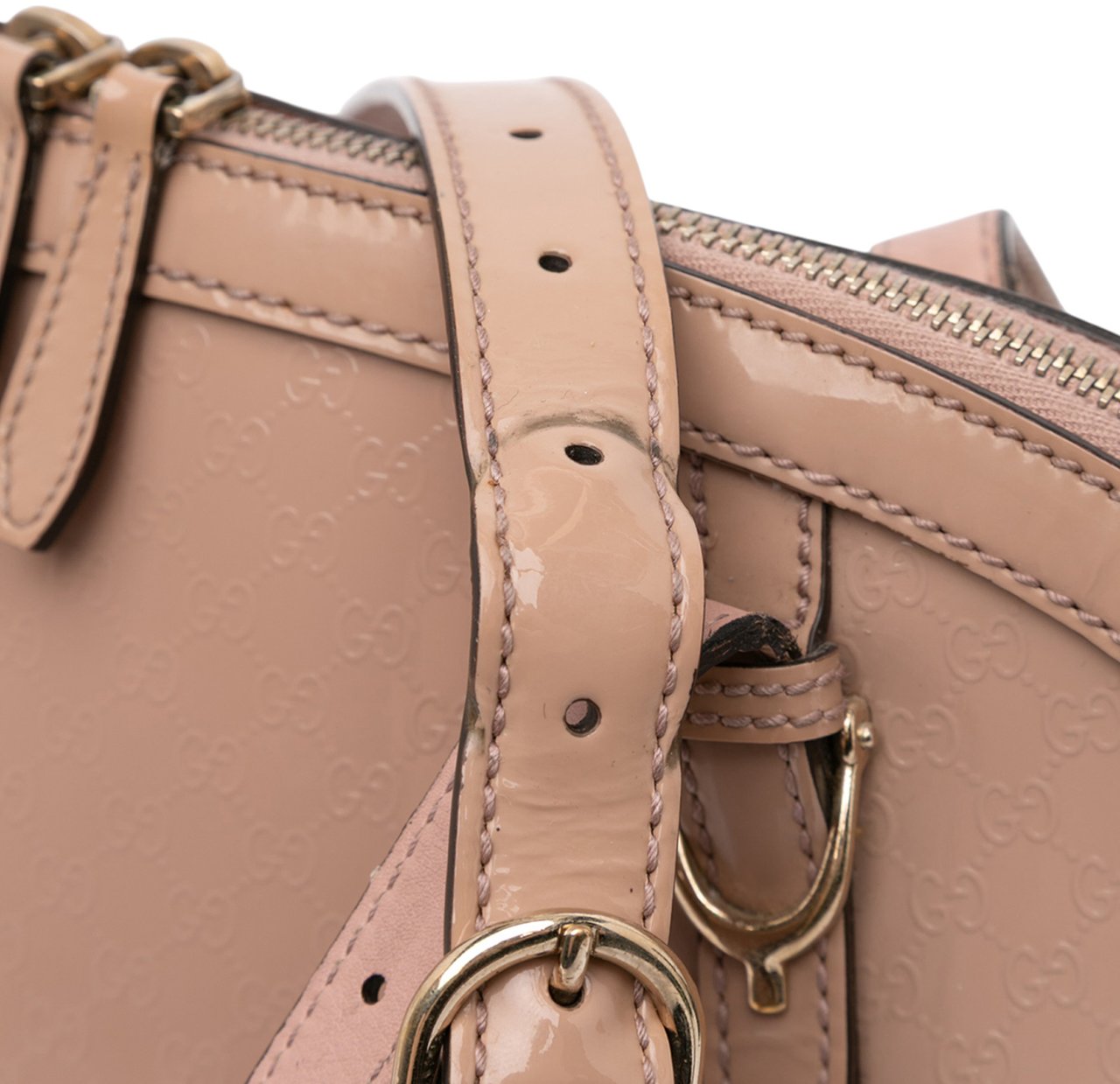 Gucci Large Microguccissima Patent Nice Dome Satchel Bruin