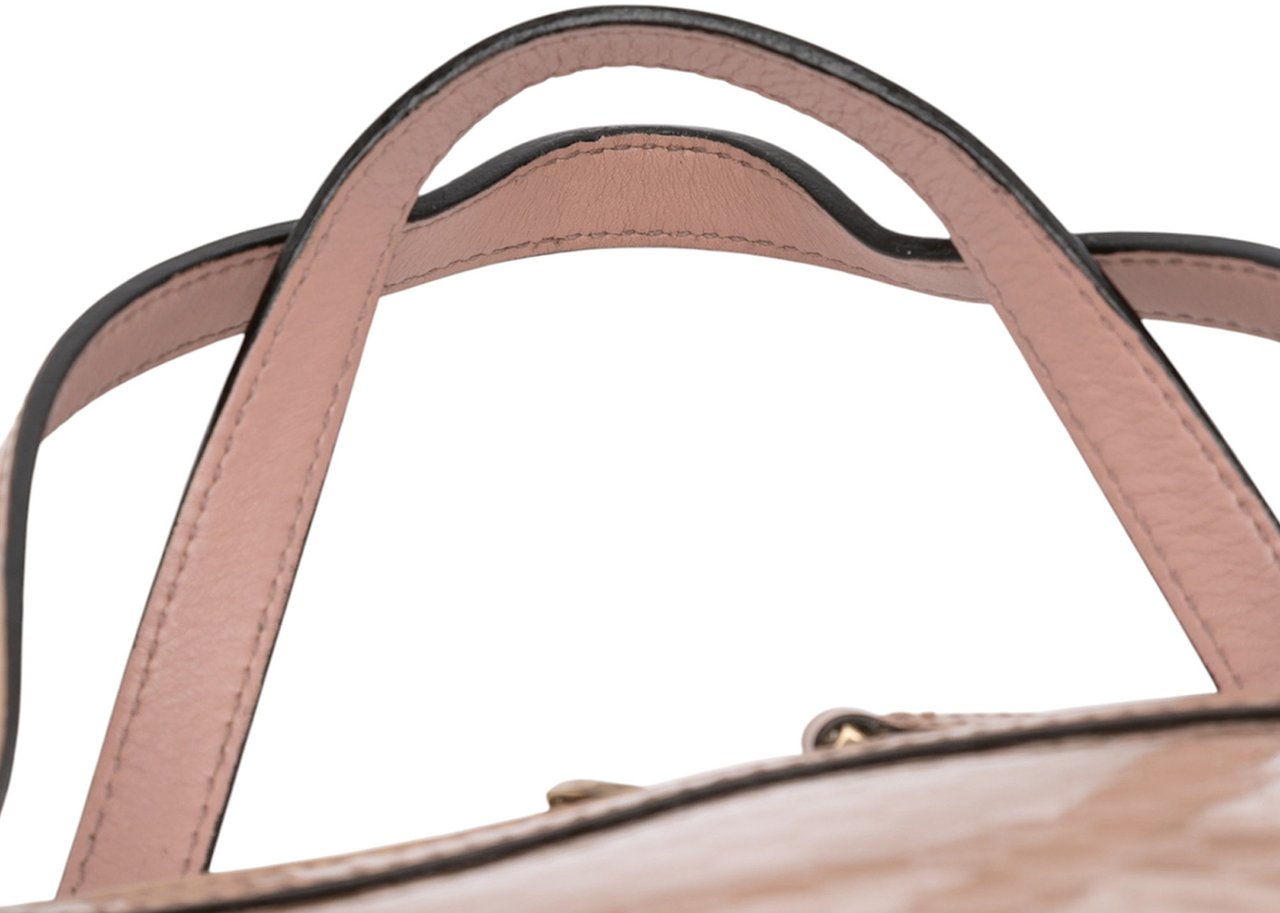 Gucci Large Microguccissima Patent Nice Dome Satchel Bruin