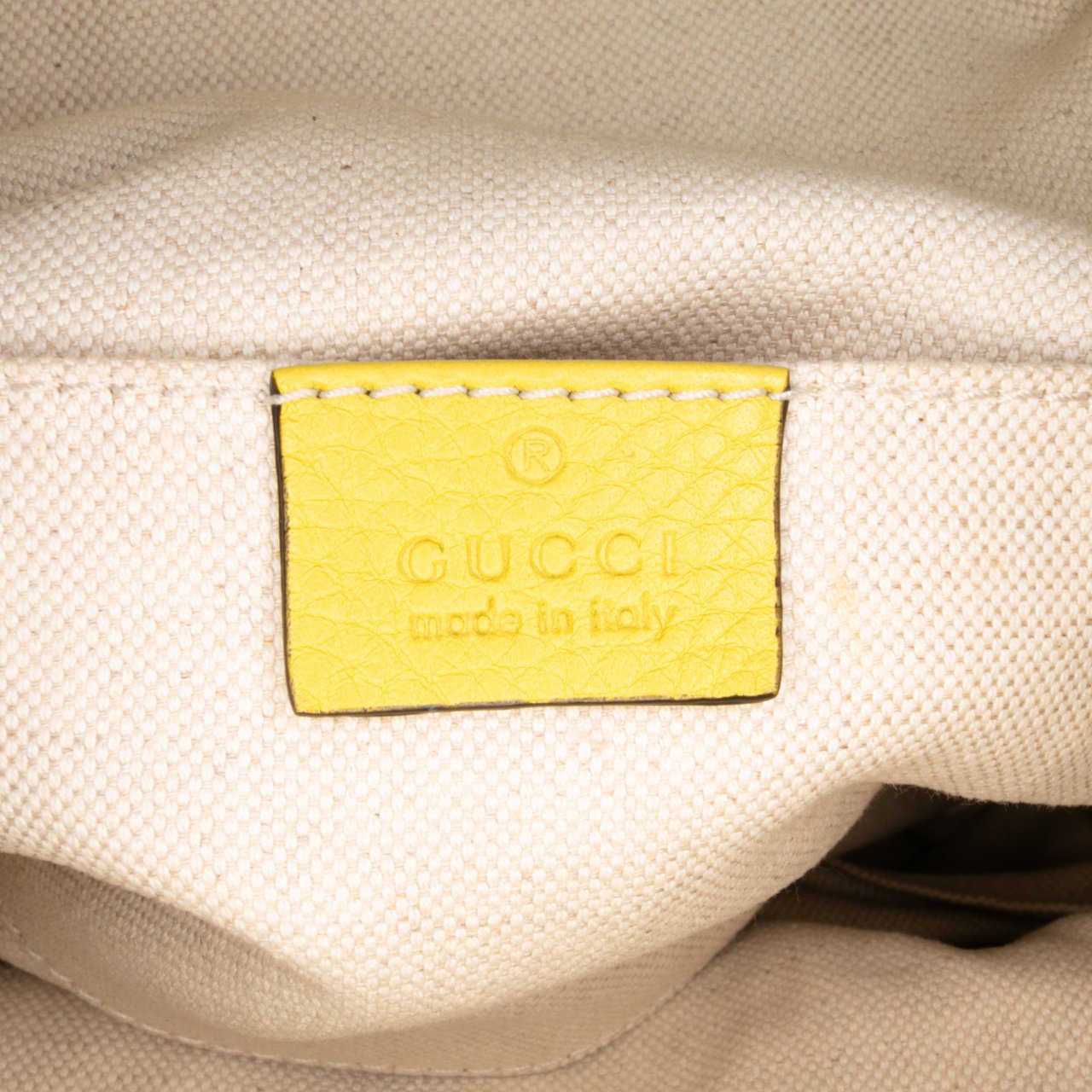 Gucci Leather Bamboo Tassel Backpack Geel
