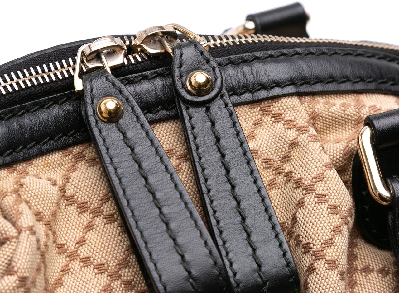 Gucci Diamante Canvas Sukey Satchel Bruin