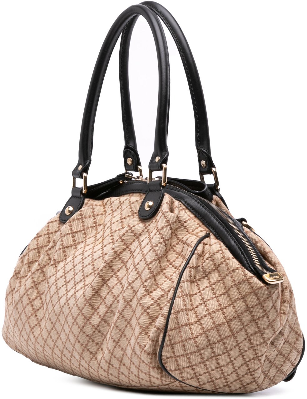 Gucci Diamante Canvas Sukey Satchel Bruin