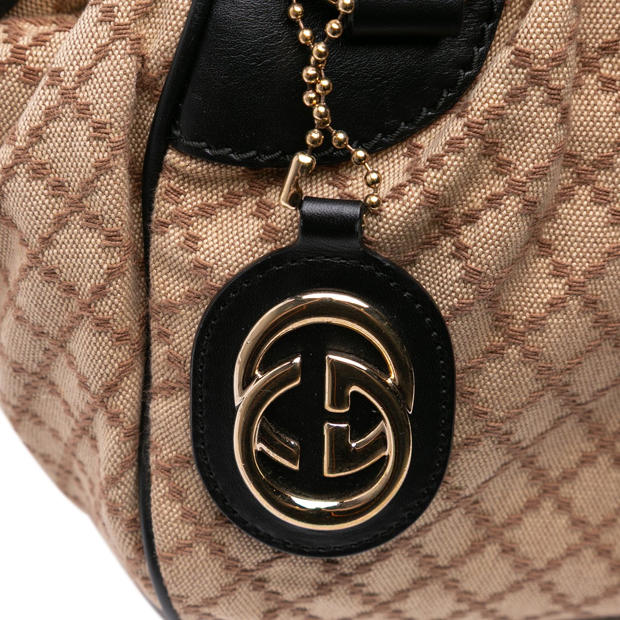 Gucci Diamante Canvas Sukey Satchel Bruin
