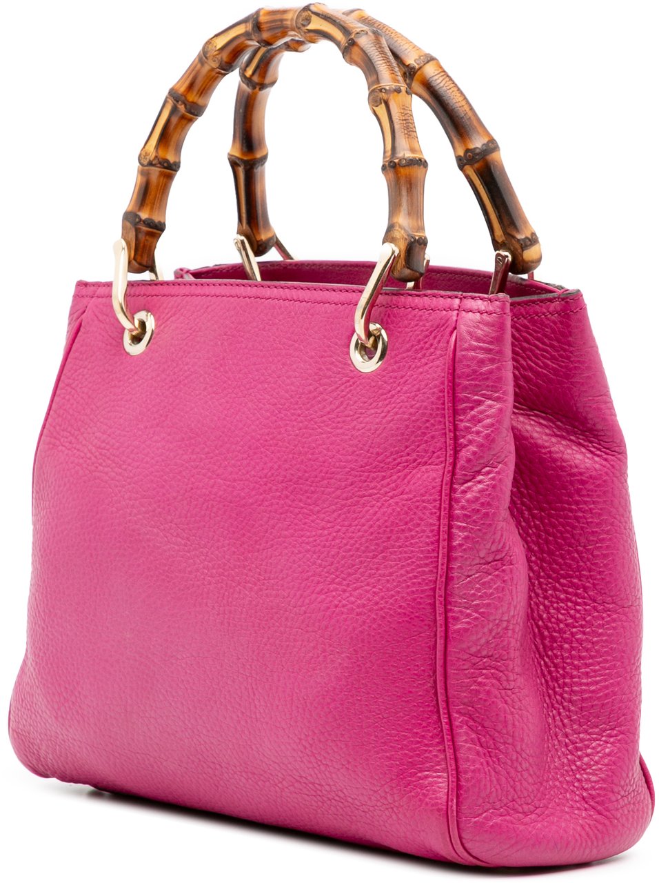 Gucci Small Calfskin Bamboo Shopper Satchel Roze