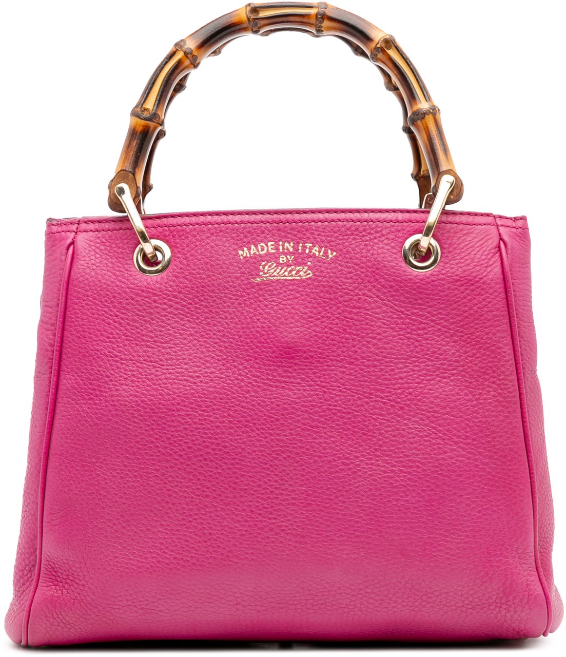 Gucci Small Calfskin Bamboo Shopper Satchel Roze